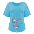 thumbnail image 4 of Elegante mujer con cuello en V estampado camiseta blusa Tops sudadera OAVQHLG3B Store  lin121212, 4 of 4