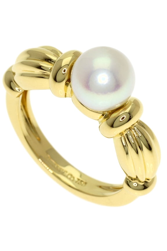 Pre-Owned Tiffany & Co. Pearl Signature Ring, 18K Yellow Gold, Women's.