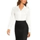 thumbnail image 4 of INSPIRAR CHIC Mono de Mujer con Cuello, Manga Larga y Botones, Top M Blanco, 4 of 5