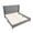 Gray 391, variant on Queen Platform Bed with Upholstered Headboard, Cream White Rubberwood Bed Frame No Box Spring Needed, Space Saving Low Profile Design