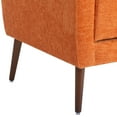 thumbnail image 5 of Modern Oversized Accent Chair, Chenille Fabric Leisure Armchair with Wooden Legs, Upholstered Reading Chair, Lounge Single Sofa Chair for Bedroom, Living Room, Office, Orange, 5 of 9
