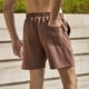 thumbnail image 4 of pstuiky Hombres bajos, Pantalones cortos casuales de moda para hombre con cintura elástica sólida y cordón ajustable Pantalones cortos de golf, 4 of 4