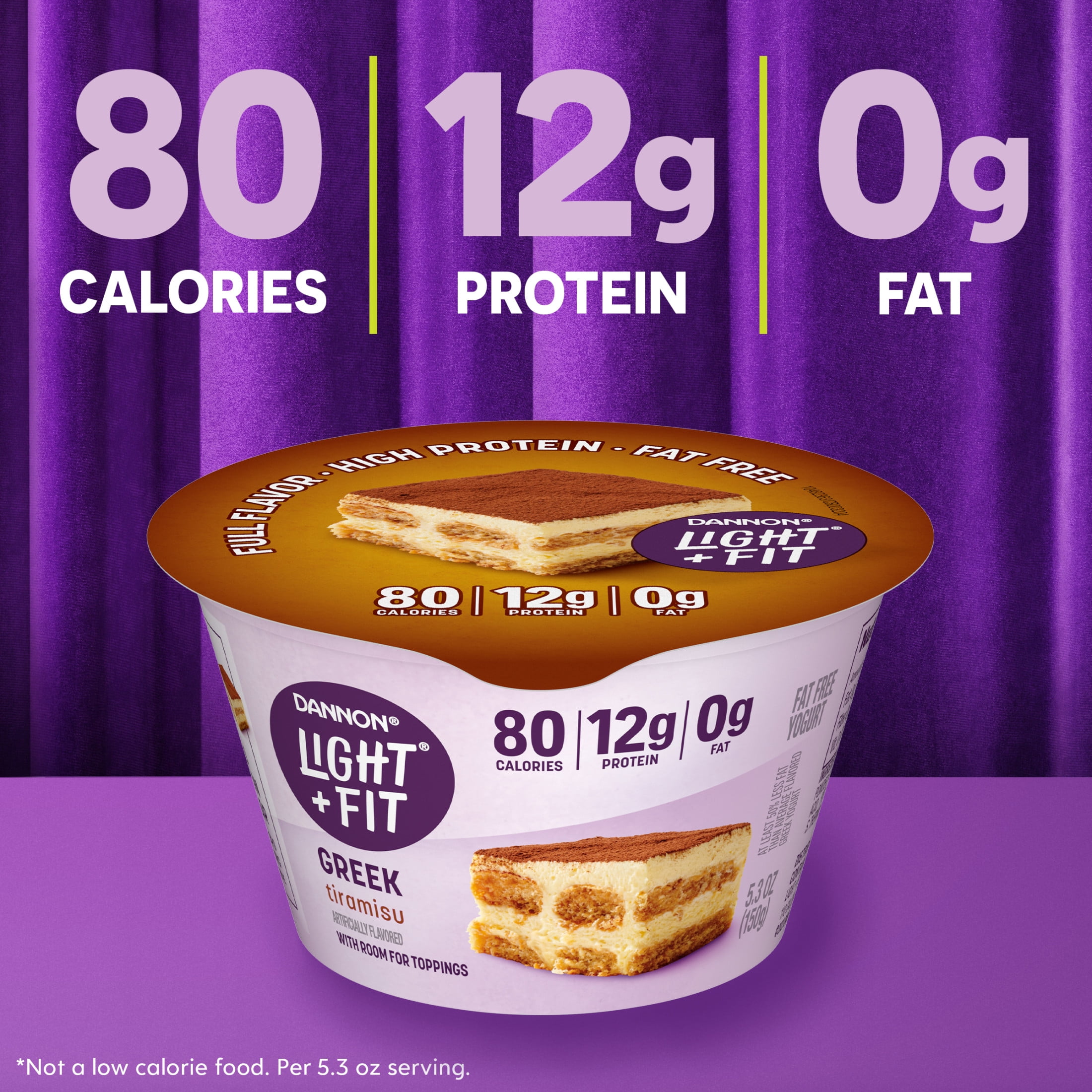 Light + Fit Tiramisu Greek Fat Free Yogurt Cup, 5.3 oz