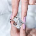 thumbnail image 5 of Rosec Jewels - Lab Created Diamond Bypass Engagement Ring for Women - EF-VS Quality Certified, 14K White Gold, US 12.00, 5 of 9