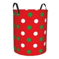 thumbnail image 2 of Kll White And Green Polka Dot Waterproof Foldable Laundry Hamper Bucket With Handles For Storage Bin,Kids Room,Home Organizer (Small), 2 of 8