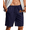 Navy, variant on COOFANDY Men's Black Linen Shorts Casual Summer Beach Shorts Lightweight Cotton Flat Front Short 9 inch Inseam