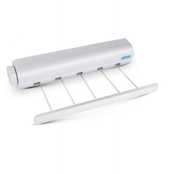 Laklulu 1PCS - Tendedero retráctil, tendedero portátil compacto montado en la pared para uso en interiores o exteriores (5 cables)