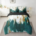 thumbnail image 2 of YST Modern Graffiti Teal 7-Piece Bed in a Bag, Contemporary Stripe Comforter Set, Full Size, 2 of 4