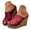 Red, variant on Slip on Wedge Sandals for Women Wooden Heel Dress Shoes Open Toe High Top Casual Slides Ladies Outdoor Vacation Shoe Size 9.5 Brown