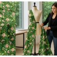 thumbnail image 5 of Soimoi Green Cotton Cambric Fabric Leaves & Ranunculus Floral Decor Fabric Printed Yard 56 Inch Wide, 5 of 7