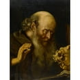 thumbnail image 2 of Anonymous 12x14 Black Ornate Wood Framed Double Matted Museum Art Print Titled: Saint Jerome, 2 of 5