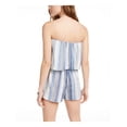 thumbnail image 2 of BEBOP Womens Blue Pocketed Pinstripe Strapless Romper L, 2 of 4