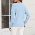 thumbnail image 4 of Vedolay Women's Fall Tops Women's Casual Long Sleeve Sweaters Soft Loose Fit Pullover Sweater Tops,Blue XL, 4 of 5