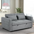 thumbnail image 2 of Bonzy Home Folding Convertible Loveseat Sofa Bed with Adjustable Backrest and Pull-Out Mechanism, Gray, 2 of 7