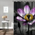 thumbnail image 2 of Pratyus Flower Yellow Center Leafy Plant Shower Curtain Set with Hooks, Chic Modern Bathroom Decor 100% Polyester Fiber, Various Sizes Available 69"x72, 2 of 7
