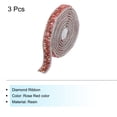 thumbnail image 3 of Unique Bargains 3 Pcs Garniture en Résine Strass 3 Verges Autocollants Rubans Diamant Rose Rouge Bandes de Strass Ruban, 3 of 7