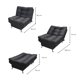 thumbnail image 3 of Sillón Individual Moderno Ocasional Reclinable 3 posiciones NORVAL  estructura de madera patas metálicas tela de Lino, 3 of 8