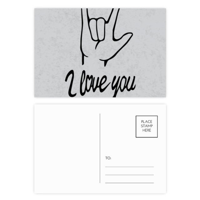 El negro me encanta tu gesto personalizado Set cumpleaños gracias tarjeta postal correo lado 20pcs