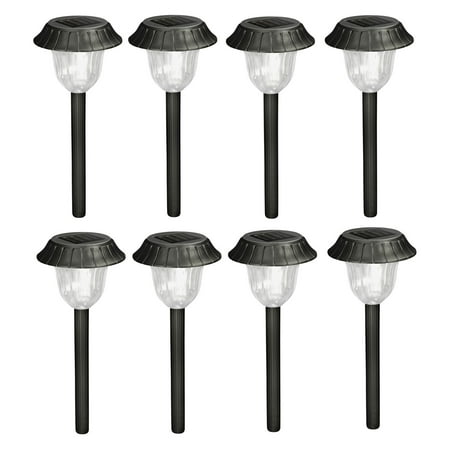 Paradise Garden Lighting Solar Plastic Path Light Black 8 Pack Paradise Garden Lighting Solar Plastic Path Light Black 8 Pack Com