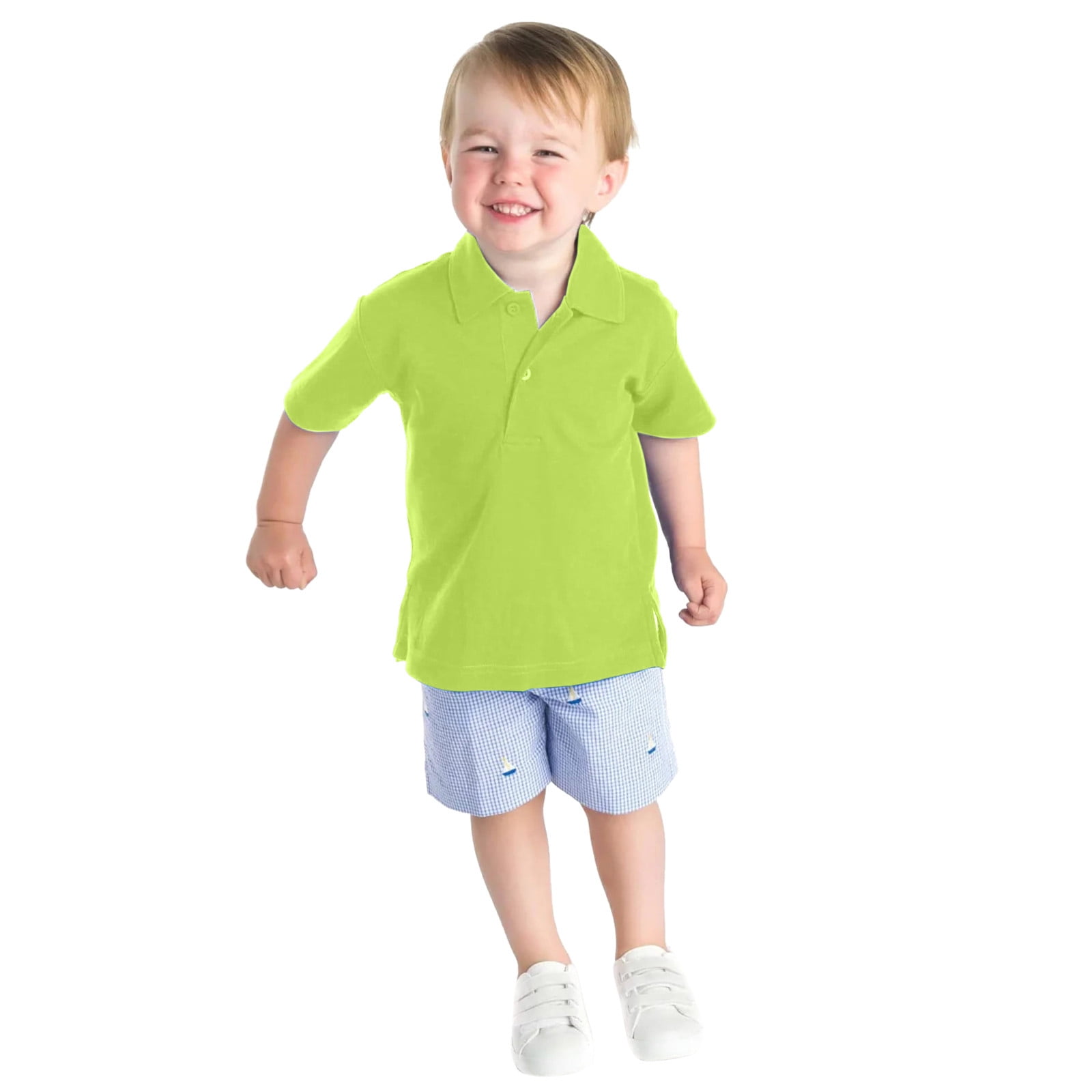 Boy's Solid Polo Shirts Short Sleeve Basic T-Shirt Summer