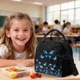 thumbnail image 4 of Kuiaobaty Butterfly Flower Print Backpack and Lunch Bag Set for Girls Lightweight Backpack Pencil Case with Zipper Roomy Sturdy Bookbag Lunch Box with Adjustable Strap for School Picnic, 4 of 7