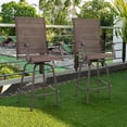 thumbnail image 3 of Gymax Tabourets de Bar Pivotants pour Patio - Ensemble de 4, Brun, 3 of 10