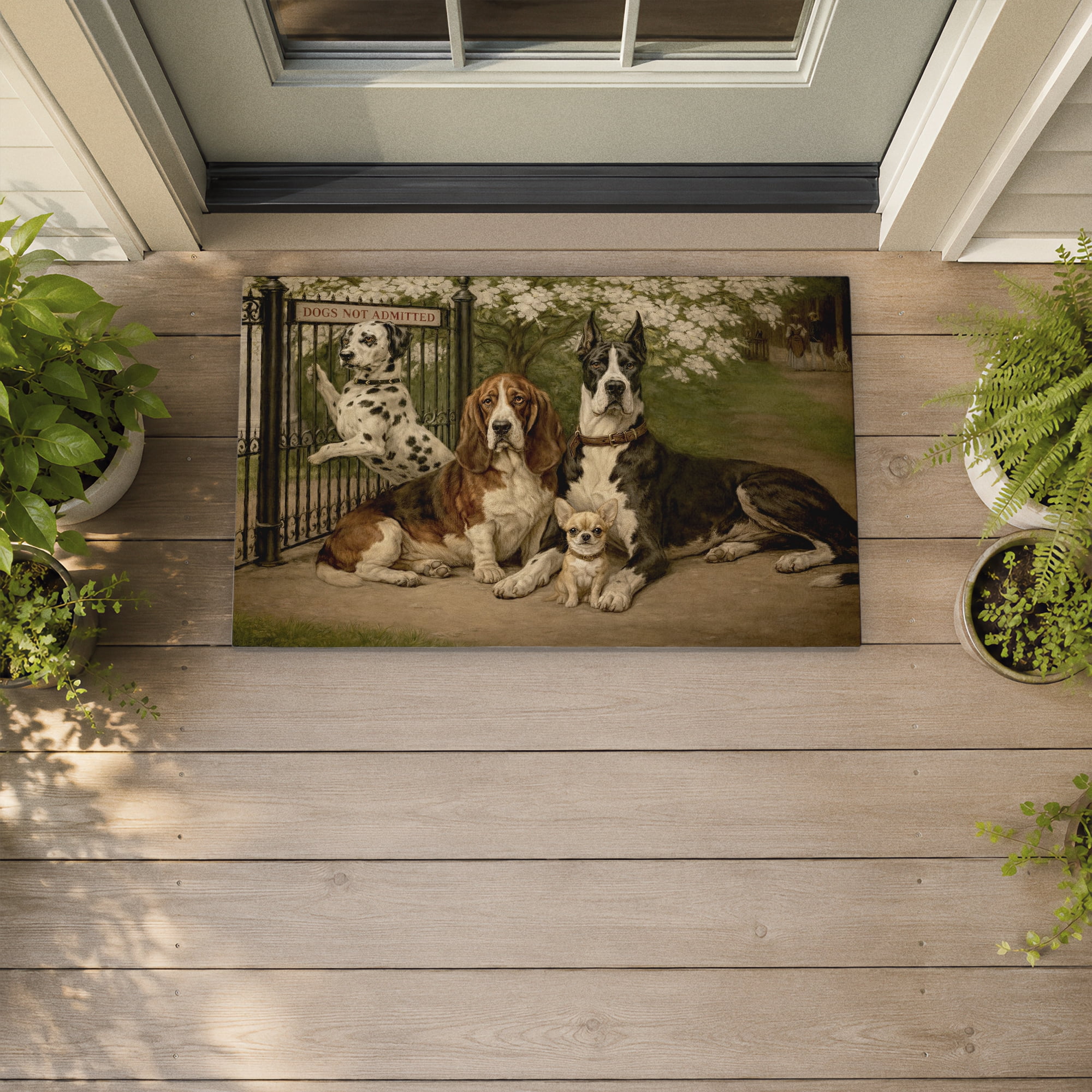 Stupell Industries Dogs Not Admitted Printed Outdoor Door Floor Mat, design by Tina LeCour