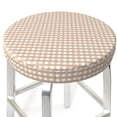 thumbnail image 3 of Haiem Brown Gingham Cushion Round Bar Chair Seat Cover Bar Chair Cushion Covers Elastic Washable Bar Chair Cover,Protects from Scratches and Stains-13 inch, 3 of 7