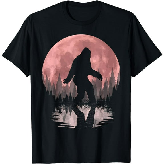 Bigfoot Moon Graphic Night Forest! Cool Sasquatch Men women T-Shirt