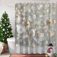 thumbnail image 4 of Shower Curtain 60"W x 72"L Winter Christmas Xmas Balls Snowflake Fabric Shower Curtains Set with Hooks Water Repellent Bathroom Curtains Machine Washable Bathroom Accessories, 4 of 9