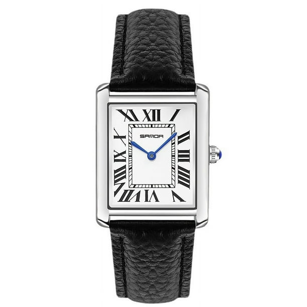 Reloj clásico con hebilla de mariposa y estilo informal a la moda, reloj rectangular para mujer, reloj de cuarzo resistente al agua