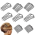 thumbnail image 4 of Vintage Style Hairpins, 8 Pack Black Metal U,Shaped Combs For Updos  Classic Looks, 4 of 6