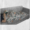 thumbnail image 6 of Indie Soft Flannel Fleece Throw Blanket, Hipster Fashion Themed Pattern Clothing Accessories and Sketchy Art, Cozy Plush for Indoor and Outdoor Use, 50" x 70", Seafoam Orange Black, by Ambesonne, 6 of 6