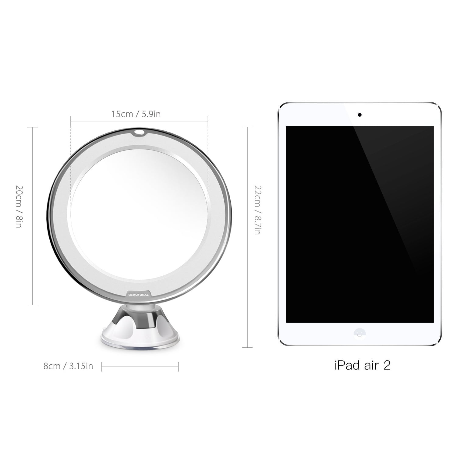 Beautural Vanity Mirror Makeup 10x Magnifying Lighted Mirriors With Beautural Vanity Mirror Makeup 10x Magnifying Lighted Mirriors With Illuminated White Led For Women Man Bathroom Travel Com