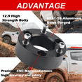thumbnail image 2 of 3" Front + 2" Rear Leveling Lift Kit for 2004-2023 Titan, 3" Front Strut Spacers and 2" Black Leveling Lift Block Kit Extended Square U-Bolts Compatible with 2004-2023 Titan 2WD/4WD 2X2/4X4, 2 of 6