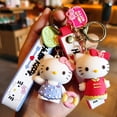 thumbnail image 2 of LLavero de Sanrio Kawaii, llaveros de Hello Kitty de dibujos animados, llavero de coche KT Cat, colgante de mochila, adornos, joyería, regalos de vacaciones xuanjing  unisex, 2 of 2