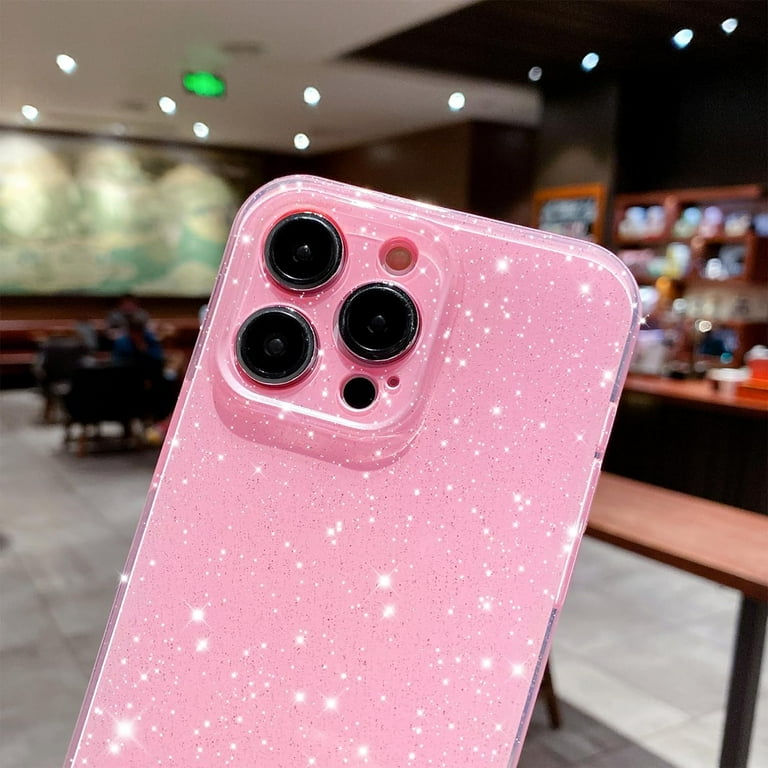 Wirvyuer Compatibile con iPhone 13 Pro Max Cover Glitter Onde Forma Ricciolo Custodia con per cellulare Carta Glitter Rimovibile Cover Trasparente Soft Silicone Case per iPhone 13 Pro Max Argento