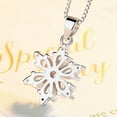 thumbnail image 4 of MATROOY Women Fashion 925 Sterling Silver Shiny Crystal Snowflake Pendant Necklace-Silver, 4 of 4