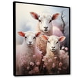 thumbnail image 2 of Designart "White Pink White Pink Sheep delicate Ewes I" Animals Floater Framed Canvas Wall Art, 2 of 7