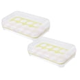 thumbnail image 1 of Oleegame 2PC Produce Storage Large Capacity Egg Holder For Refrigerator Egg Fresh Storage Box For Fridge Egg Storage Container Organizer Clear Plastic Storage Container Green, 1 of 9