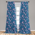 thumbnail image 5 of Ambesonne Pink Floral Curtains, Sakura Cherry Blossoms, Pair of 28"x84", Dark Turquoise Plum, 5 of 5