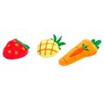 thumbnail image 2 of EeaseMX 6 juguetes de peluche de fresa, piña y zanahoria para mascotas, para morder y masticar, con hierba gatera (2 fresas, 2 piñas y 2 zanahorias), 2 of 8