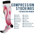 thumbnail image 4 of Coolnut Pretty Flamingo Compression Socks Women Men Knee High Stockings for Sports, Running, Travel 1Pair Gift, 4 of 7