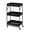 Black, variant on Foldable Rolling Utility Cart with Handle, 3-Tier No Assembly Metal Folding Storage Trolley for Bathroom, Kitchen, Snacks, Craft, Makeup, Books, Black and White