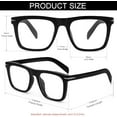thumbnail image 5 of NIDOVIX Trendy Square Blue Light Blocking Glasses for Men Women, Fashion Frame Non-prescription Computer Glasses (Black), 5 of 10