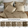 thumbnail image 3 of Superior 3-Piece Rayon From Bamboo Taupe Duvet Set, Full/ Queen, 3 of 4