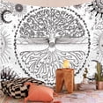 thumbnail image 2 of Tapiz de pared con diseño de árbol de la vida, color blanco, 150 x 150 cm, microtela, 2 of 3