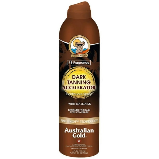 2 Pack Australian Gold Dark Tanning Accelerator Continuous Spray 6 oz