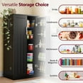 thumbnail image 5 of Walsunny Pantry Food Storage Cabinet 47" Free Standing Craft Cupboard with Doors Adjustable Shelves for Kitchen Entryway Dining Room Bathroom Black, 5 of 9