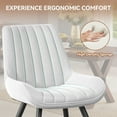 thumbnail image 4 of Modern Dining Chairs Set of 2, Upholstered Fabric Kitchen Chairs with Thick Cushions and Sturdy Metal Legs, 300 lbs Capacity, 4 of 8